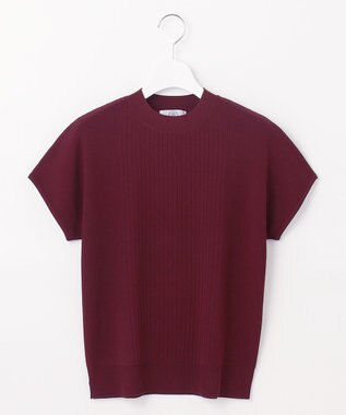 J.PRESS LADIES L 【洗える】レーヨンエリートストレッチ フレンチスリーブ ニット ワイン系