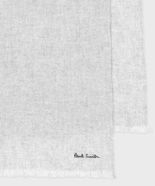 Paul Smith ダブルフェイス カシミヤ ドビー スカーフ ライトグレー
