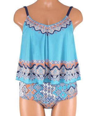 San-ai Resort（三愛水着楽園） ロングパンツセット水着　9M・11L　【Coral veil（コーラルヴェール）】 ブルー