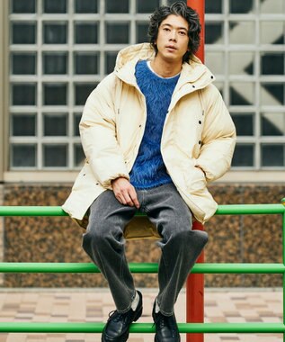 UNFILO MENS 【男女兼用】シャギー クルーネックニット ブルー