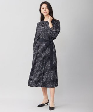 自由区 L 【セットアップ対応・洗える】スクラッチチェックプリント ブラウス ネイビー系5