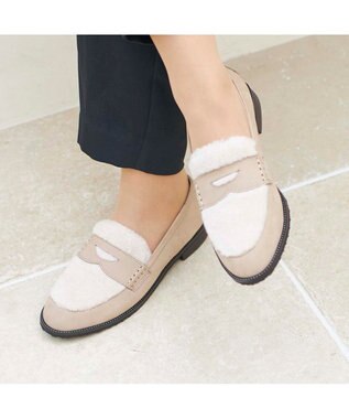 ing <ing>デザインコインローファー ベージュコンビ