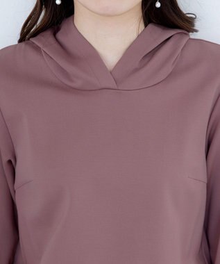 Tiaclasse 【洗える】パーカードッキングワンピース ピンク×ライトピンク