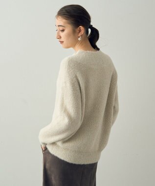 YECCA VECCA 2wayラメフェザーニット Ivory