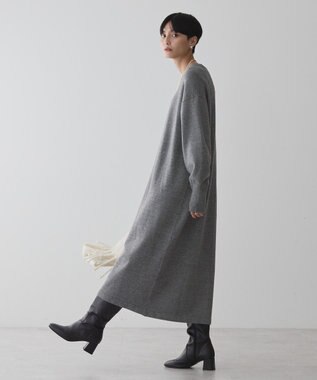AMERICAN HOLIC クルーネックニットワンピース Gray Mixture