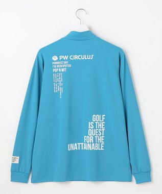 PW CIRCULUS 【吸水速乾 / UV遮蔽率99.5% UVカット / ストレッチ】【MEN】ハーフジップロングスリーブモックT ゴルフ スカイブルー系
