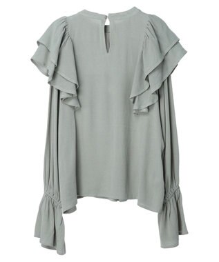 Green Parks ・Ｐｅｔｉｔ　Ｆｌｅｕｒ　ラッフルショルダーブラウス Green