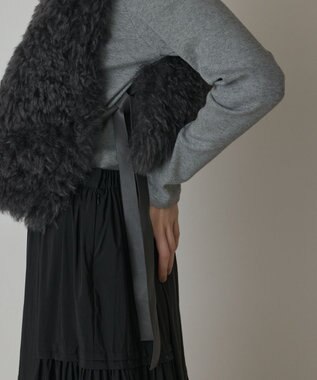 GRACE CONTINENTAL ショ－トファ－ジレ チャコール