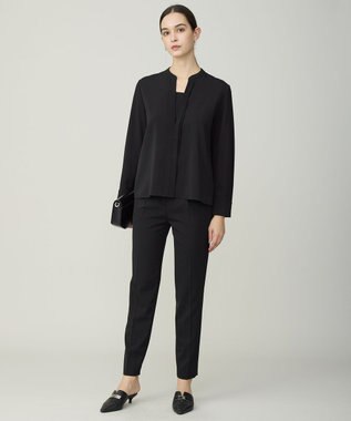 ICB L Fied キーネック ブラウス ブラック