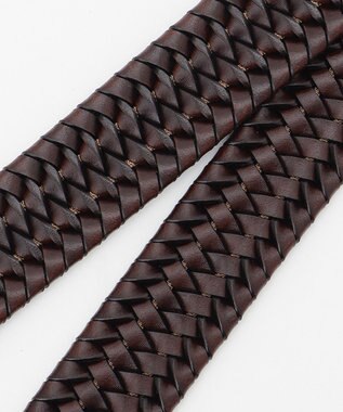 JOSEPH ABBOUD 【伸びる！】ストレッチレザーベルト ダークブラウン系