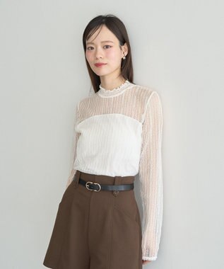 earth music&ecology レースドッキングプルオーバー Off White