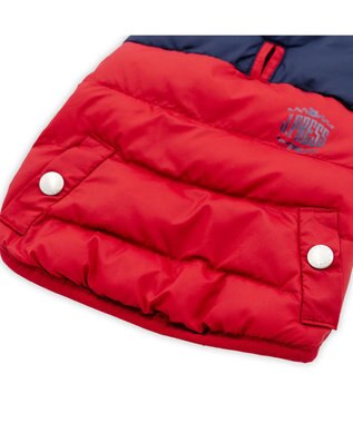 PET PARADISE J.PRESS 配色 綿入れ ベスト 小型犬 レッド×ネイビー