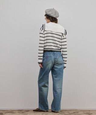 GRACE CONTINENTAL セーラーカラーニットトップ バイカラー