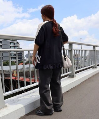 CRAFT STANDARD BOUTIQUE 接触冷感/UVカット/レースライン入りチュニック Navy