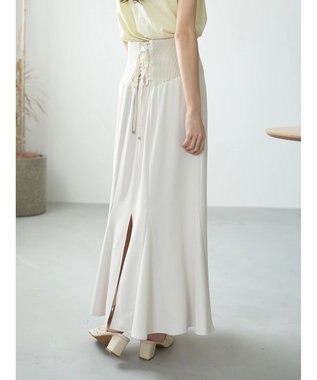 earth music&ecology バックレースサイドリブマーメイドスカート Ecru