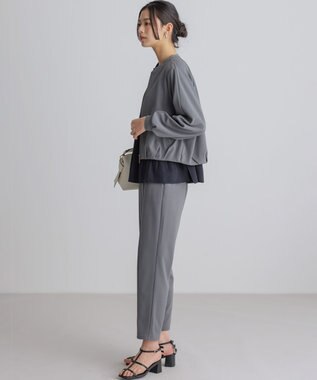 組曲 【WEB限定】ジョーゼットジャージー ブルゾン グレー系