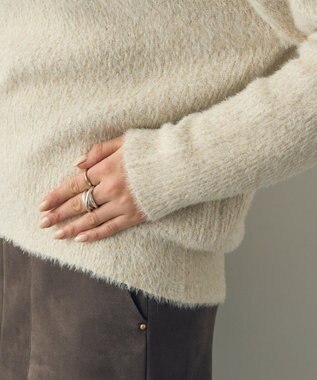 YECCA VECCA 2wayラメフェザーニット Ivory