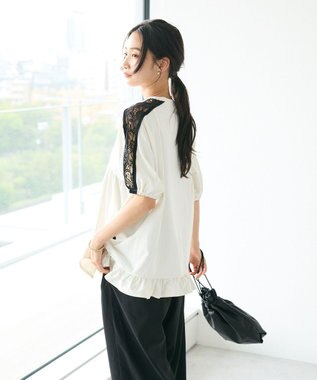 CRAFT STANDARD BOUTIQUE 接触冷感/UVカット/レースライン入りチュニック Off White