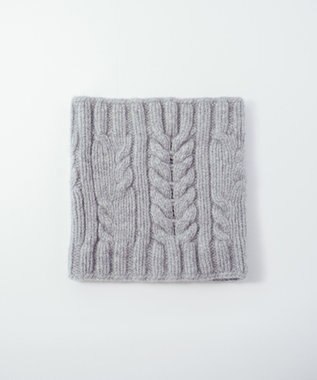 AND WOOL 〈上質な素材と手仕事から生まれた優しいニット〉メリノウール・ケーブル編みスヌード ライトグレー