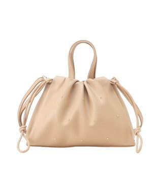 Green Parks ２ｗａｙドロストスタッズショルダーバッグ Beige
