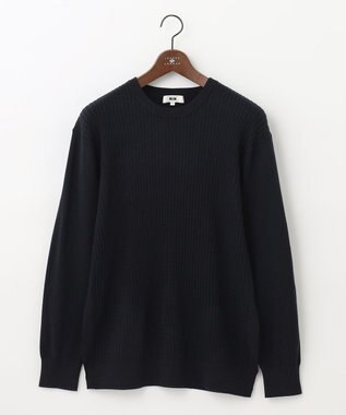 JOSEPH ABBOUD 【キングサイズ・チクチクしない/イージーケア】SNOWYクルーネックニット ネイビー系