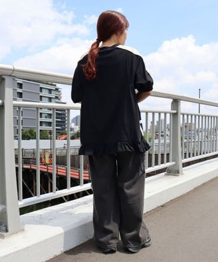 CRAFT STANDARD BOUTIQUE 接触冷感/UVカット/レースライン入りチュニック Navy