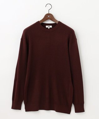 JOSEPH ABBOUD 【キングサイズ・チクチクしない/イージーケア】SNOWYクルーネックニット ワイン系