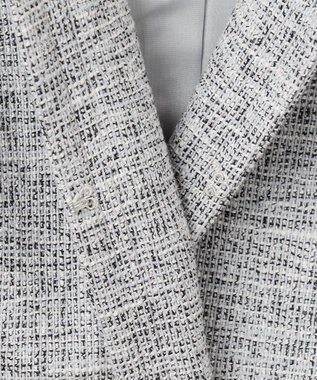 ANY SIS L ミニライトボーダー ノーカラージャケット グレーシャンブレー