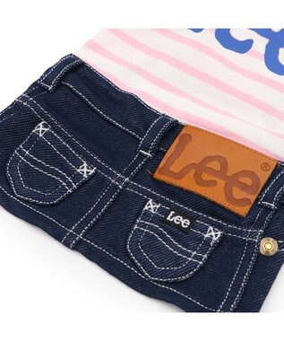 PET PARADISE Lee 鹿の子 ボーダー スカートつなぎ 小型犬 ネイビー×ピンク