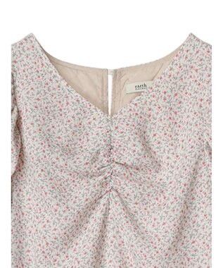 earth music&ecology 袖ドロストフラワーワンピース Pink