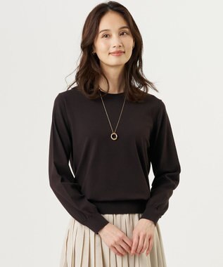 J.PRESS LADIES 【人気定番アイテム・シーンレスに活躍・WEB限定カラーあり】PRINCE クルーネック ニット ダークブラウン系