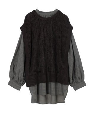 AMERICAN HOLIC ＳＥＴ　ボリュームスリーブシャツ＋ニットベスト Ivory