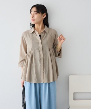 CRAFT STANDARD BOUTIQUE ヴィンテージボイルタックフレアシャツ Light Beige