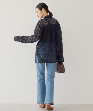 AMERICAN HOLIC レース長袖シャツ Navy