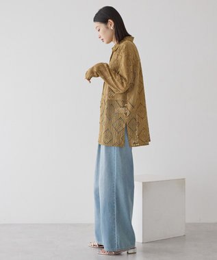 AMERICAN HOLIC レース長袖シャツ Camel