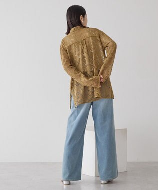 AMERICAN HOLIC レース長袖シャツ Camel
