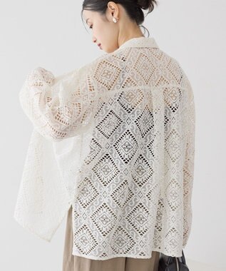 AMERICAN HOLIC レース長袖シャツ Ivory