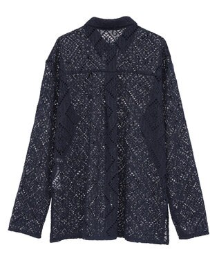 AMERICAN HOLIC レース長袖シャツ Navy