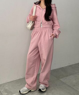 WEGO ショートZIPパーカー ピンク