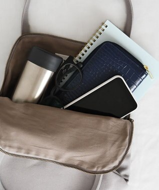 AND WOOL ポピー押し花刺繍バッグ グレー