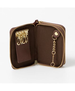 UNBILLION ペルケ perche / イタリアンレザー・ジャバラカードキーケース チョコ