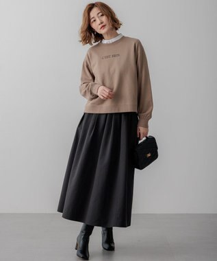 23区 S 【一部店舗限定/洗える】クリアコットンテリー セットアップ ロゴ スウェット ブラウン系