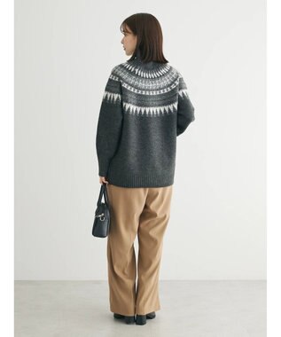 Green Parks 求心柄ニットプルオーバー Charcoal Gray