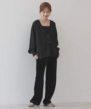 AMERICAN HOLIC ベロアベイカーリラックスパンツ Black