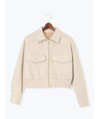 Te chichi スウェードジップブルゾン ライトベージュ