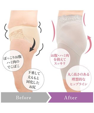 BRADELIS New York 【BRADELIS NewYork peace】ハイブリッドシェイプアップヘムガードル23 ソフトな履き心地でしっかり補正 グレージュ