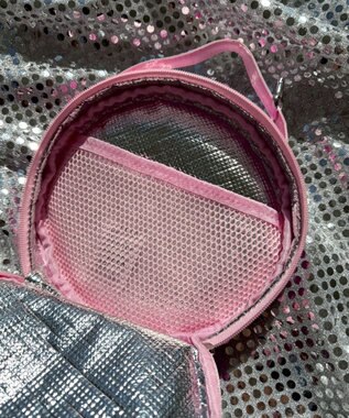 WEGO クリアラメサークルポーチ ピンク