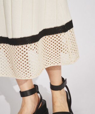 GRACE CONTINENTAL メッシュヘムニットワンピース キナリ