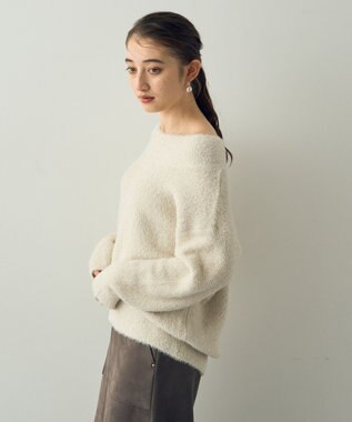 YECCA VECCA 2wayラメフェザーニット Ivory