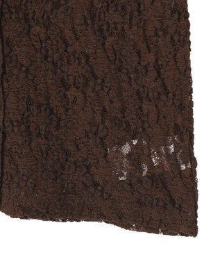 AMERICAN HOLIC 半袖襟付きレースカーディガン Brown